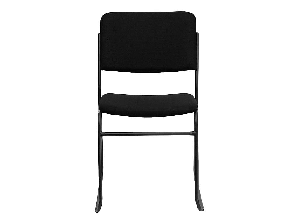 Black Fabric Stackable Chair with Sled Base Q676377