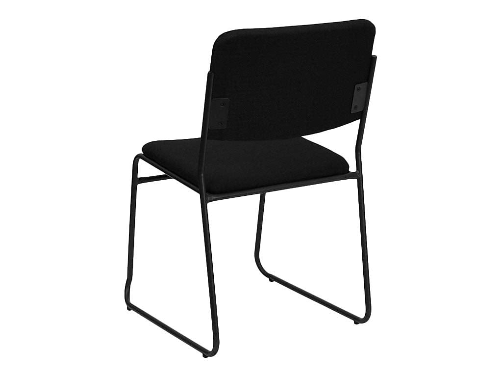 Black Fabric Stackable Chair with Sled Base Q676377