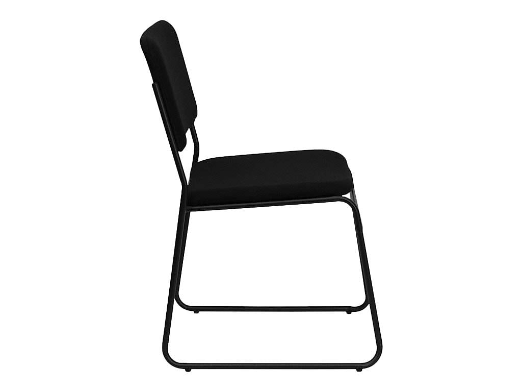 Black Fabric Stackable Chair with Sled Base Q676377