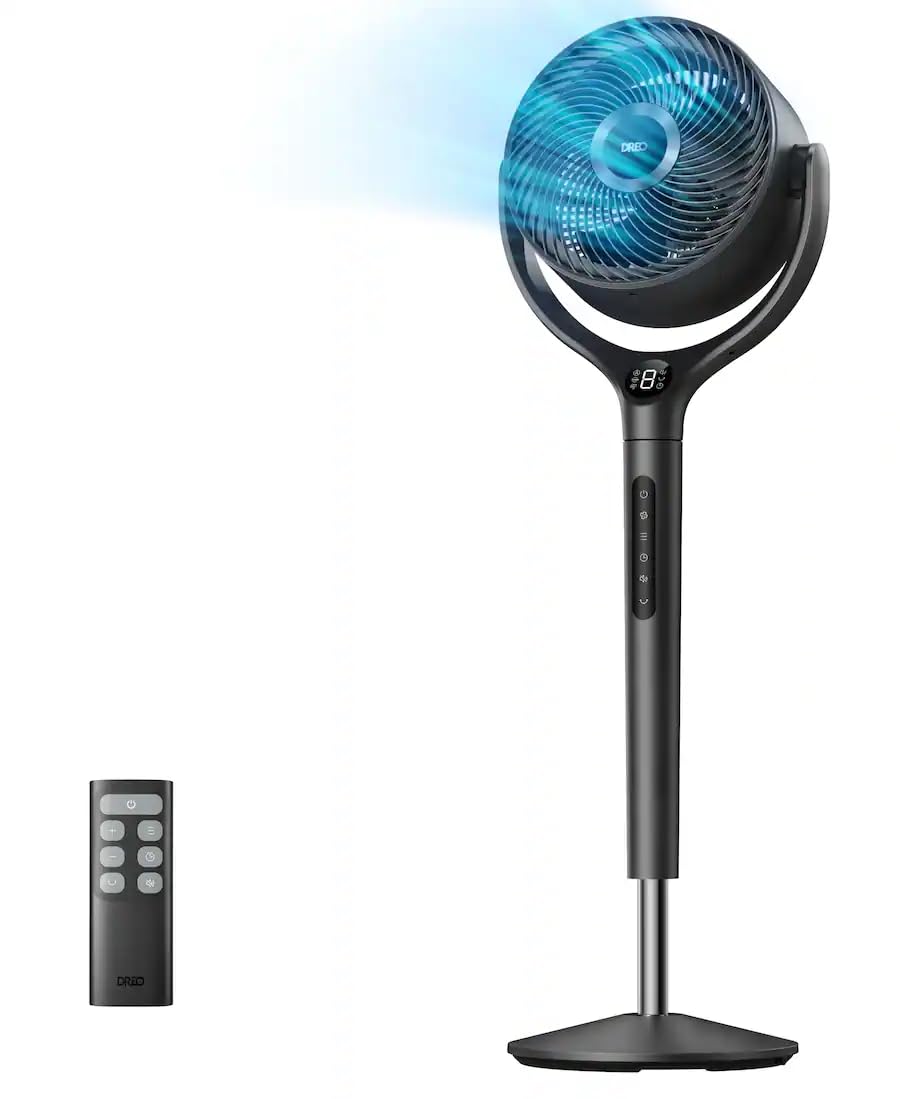 9 in. Adjustable Pedestal Floor Fan with Remote E526946