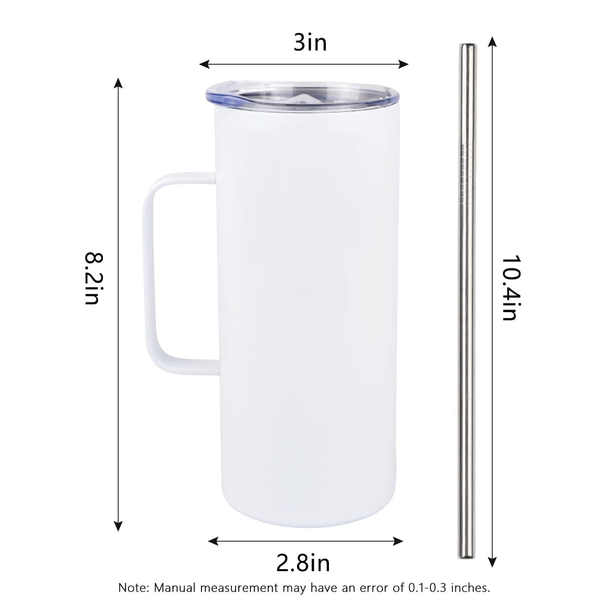 20oz Sublimation Skinny Tumbler with Handle & Coffee Mug U350