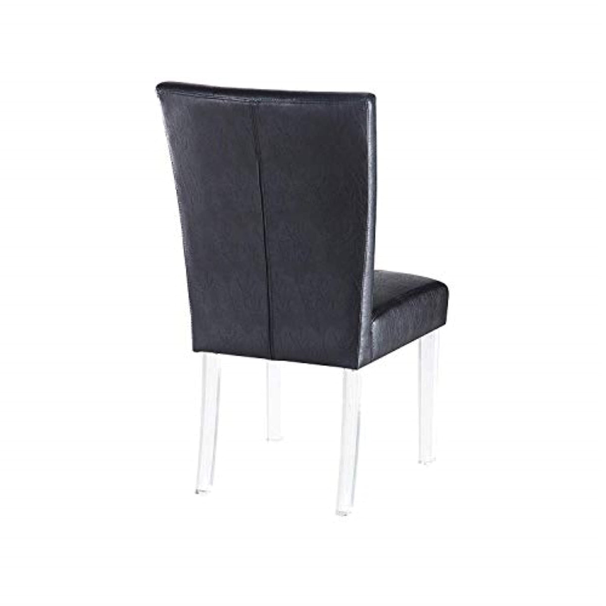 Black Faux Leather Side Chair Set of 2 Z732934