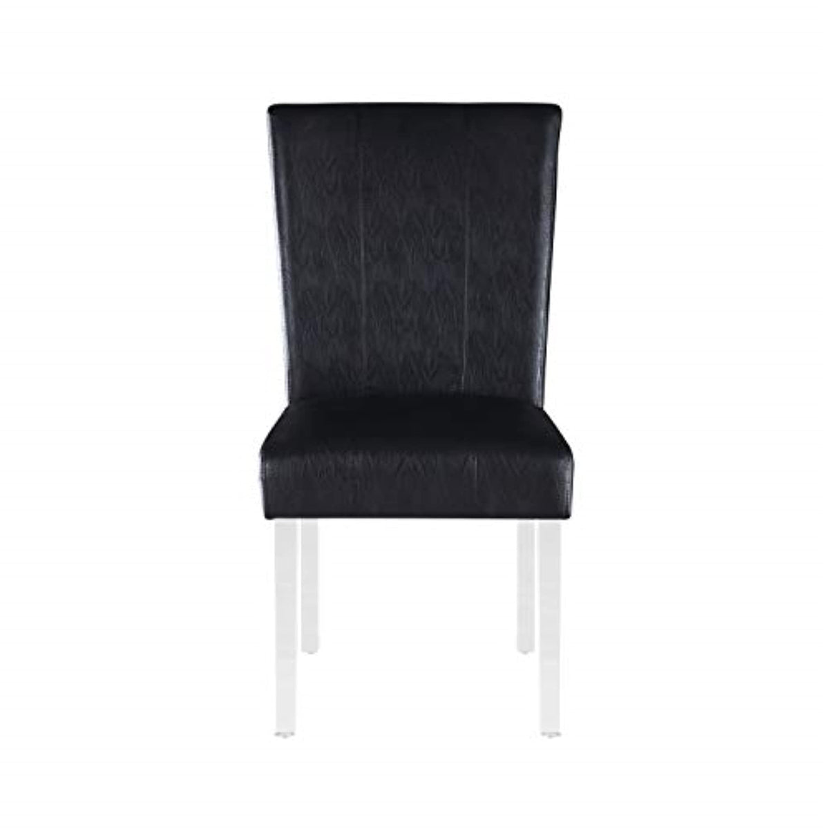 Black Faux Leather Side Chair Set of 2 Z732934