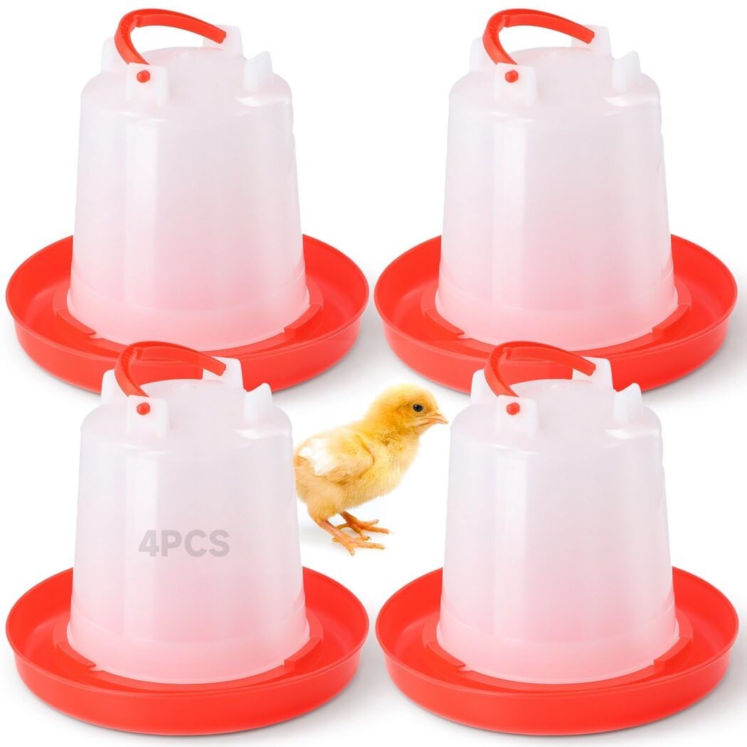 4-Pack 1L Poultry Waterer with Handle X388455