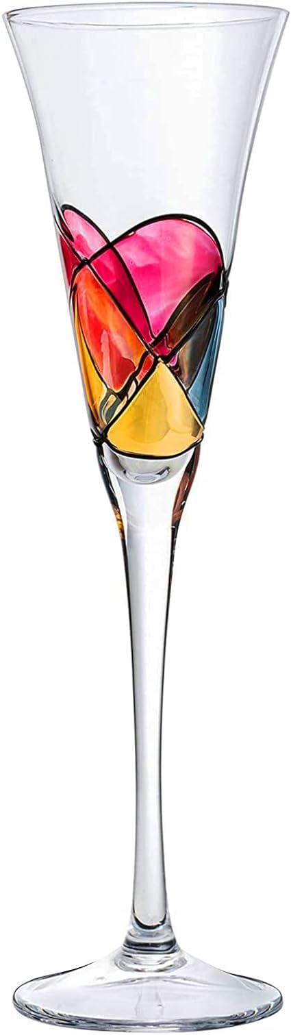 Hand Painted Martini Champagne Cocktail Glasses 2 Set S681