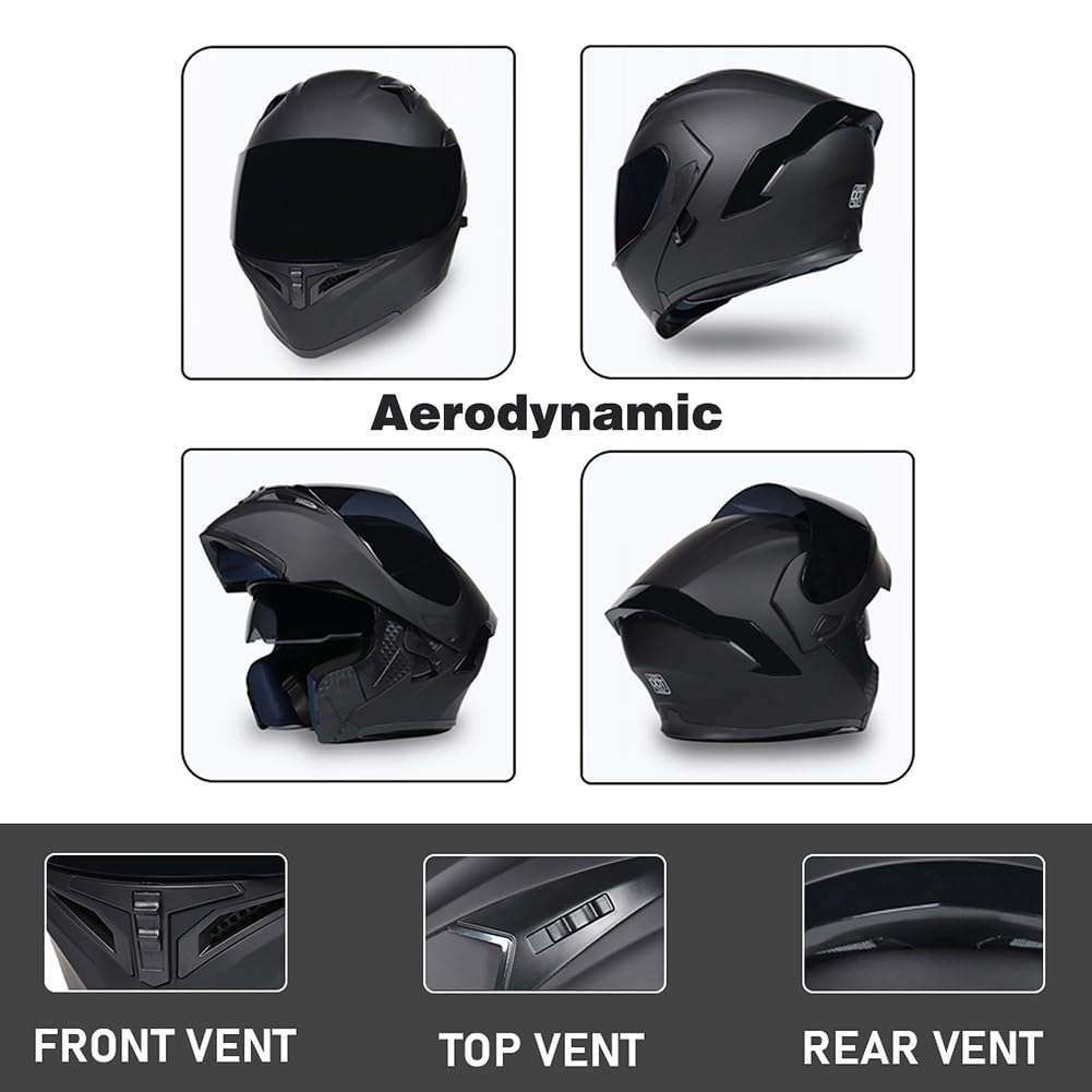 DOT Approved Flip Up Full Face Modular Motorcycle Helmet with Dual Visor Z2795