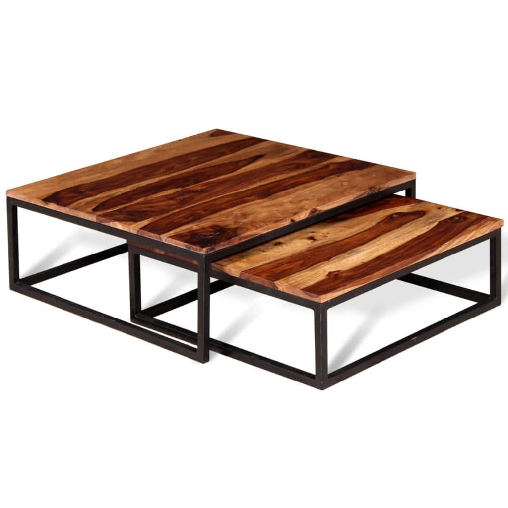 Two Piece Nesting Solid Sheesham Wood Coffee Table Set H928485