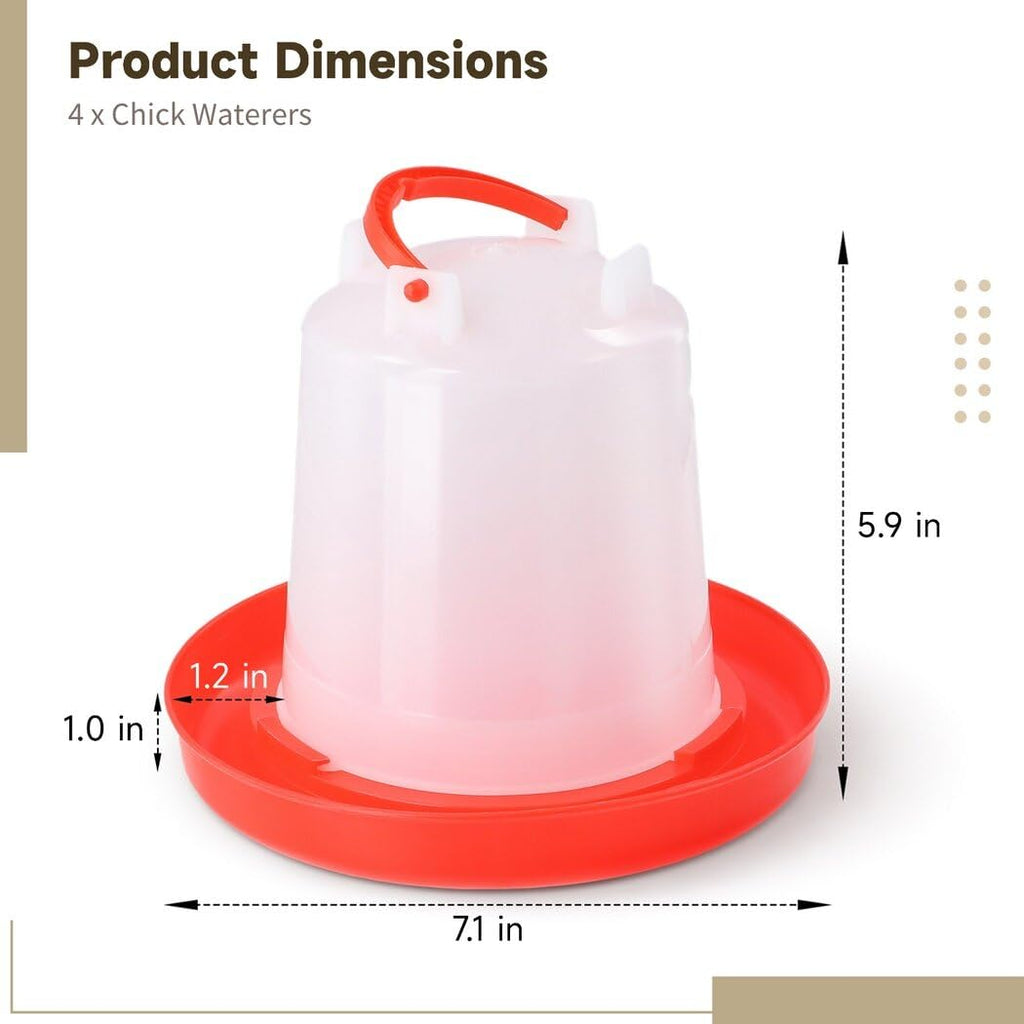 4-Pack 1L Poultry Waterer with Handle X388455