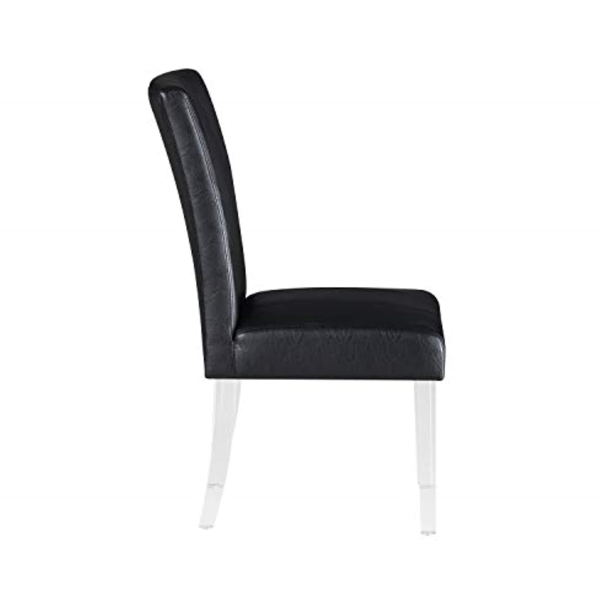 Black Faux Leather Side Chair Set of 2 Z732934