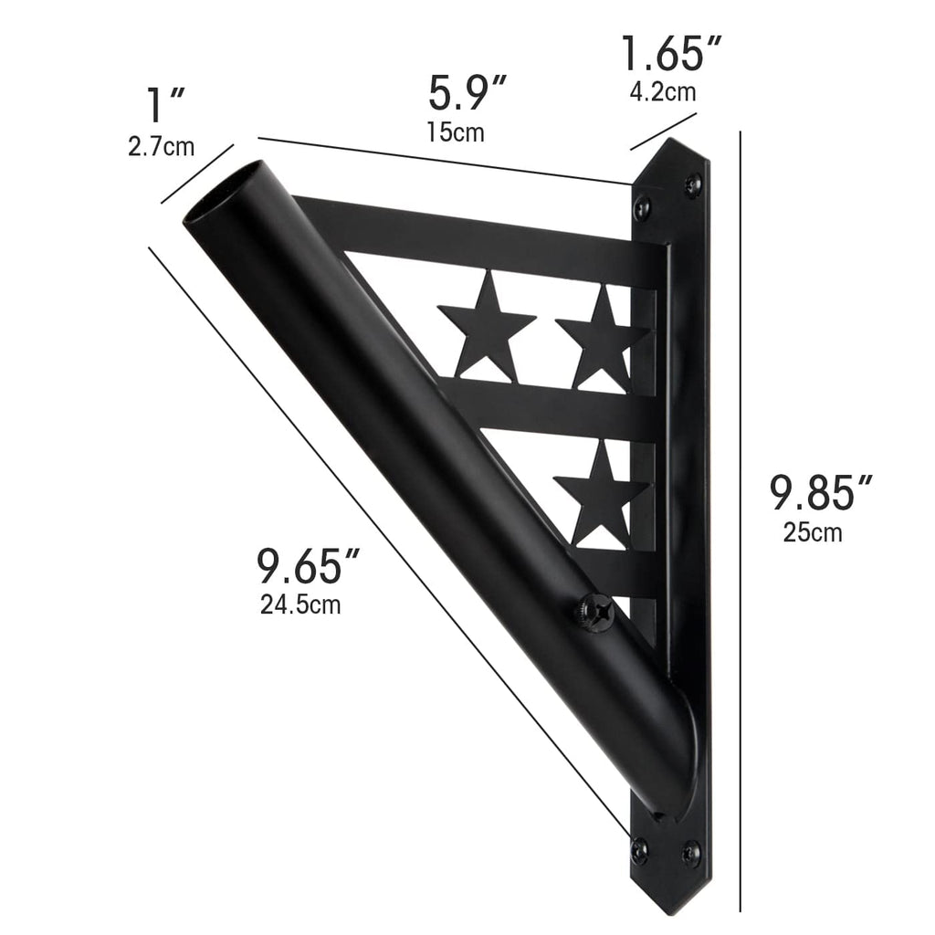 Flag Pole Heavy Duty Iron Weather Resistant Mounting Brackets Y752708