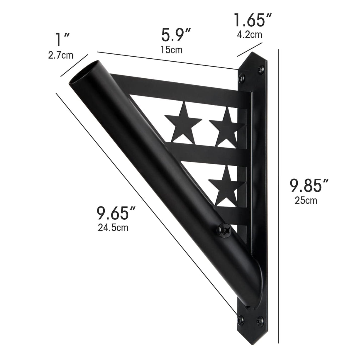 Flag Pole Heavy Duty Iron Weather Resistant Mounting Brackets Y752708
