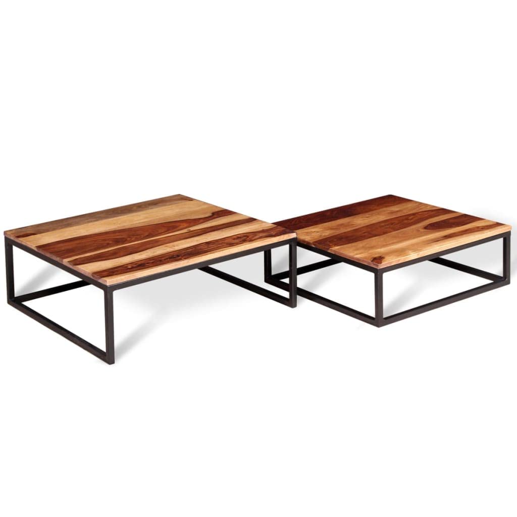 Two Piece Nesting Solid Sheesham Wood Coffee Table Set H928485