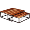 Two Piece Nesting Solid Sheesham Wood Coffee Table Set H928485