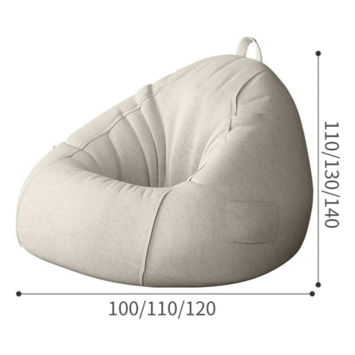 Washable Bean Bag Chair Cover Only 110 * 130cm Yellow P410