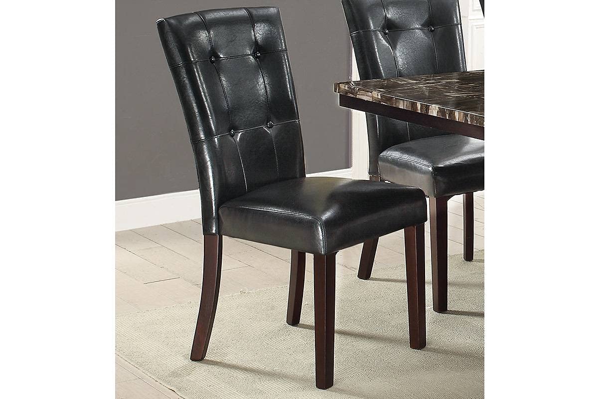 Black Faux Leather Dining Chairs Set of 2 C351