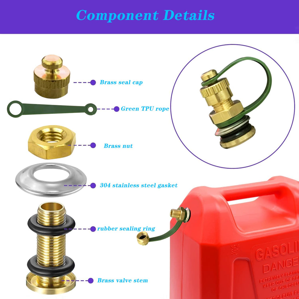 Brass Gas Can Vent Caps 12 Pack B1215