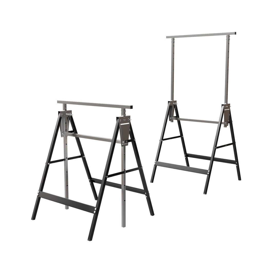 Heavy Duty Steel Sawhorse Brackets 2 Pack Adjustable Folding 330 lbs Capacity V4710