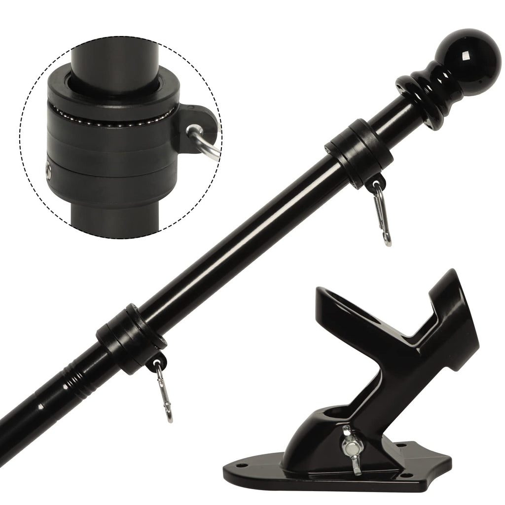 6FT Black Stainless Steel Flag Pole Kit D8621