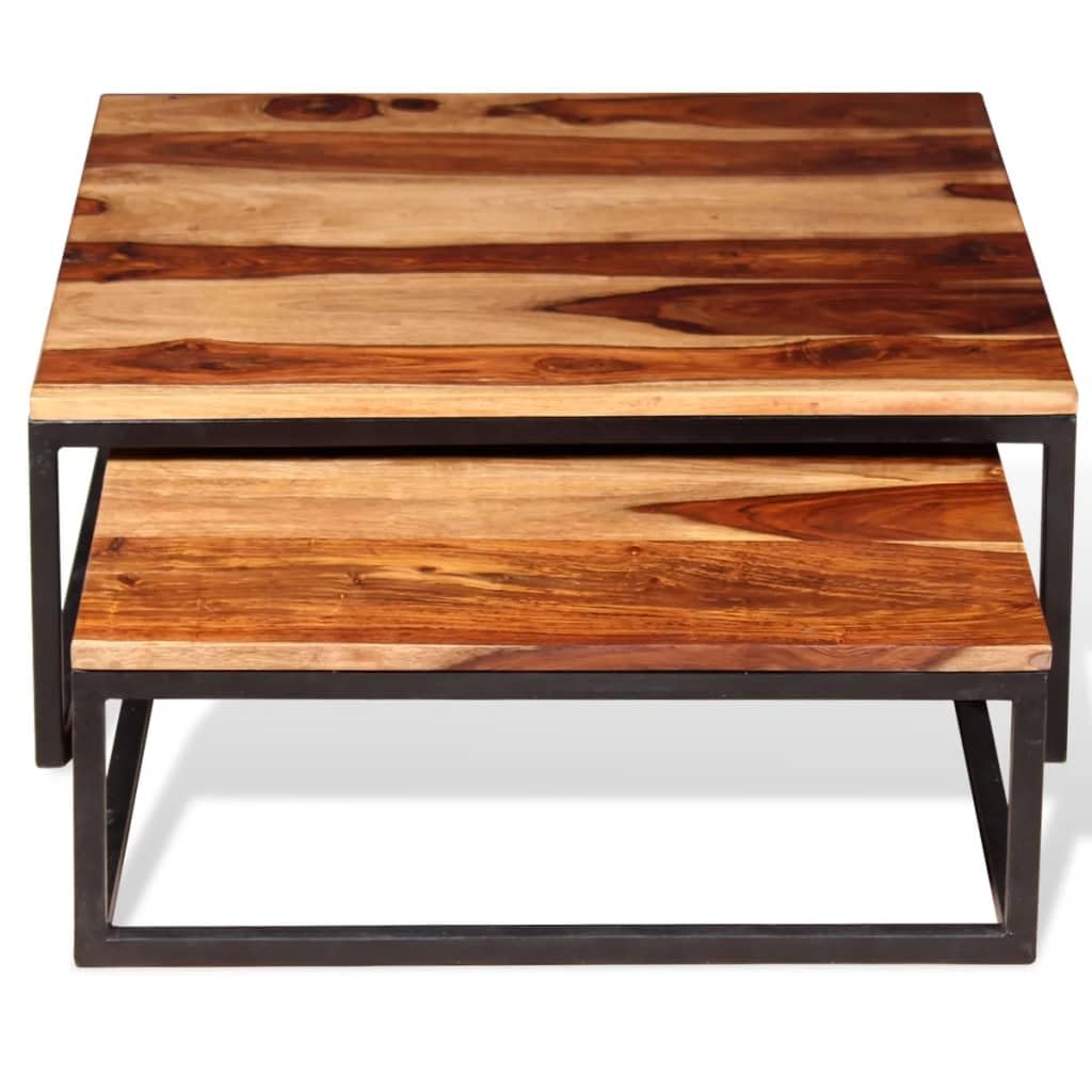 Two Piece Nesting Solid Sheesham Wood Coffee Table Set H928485