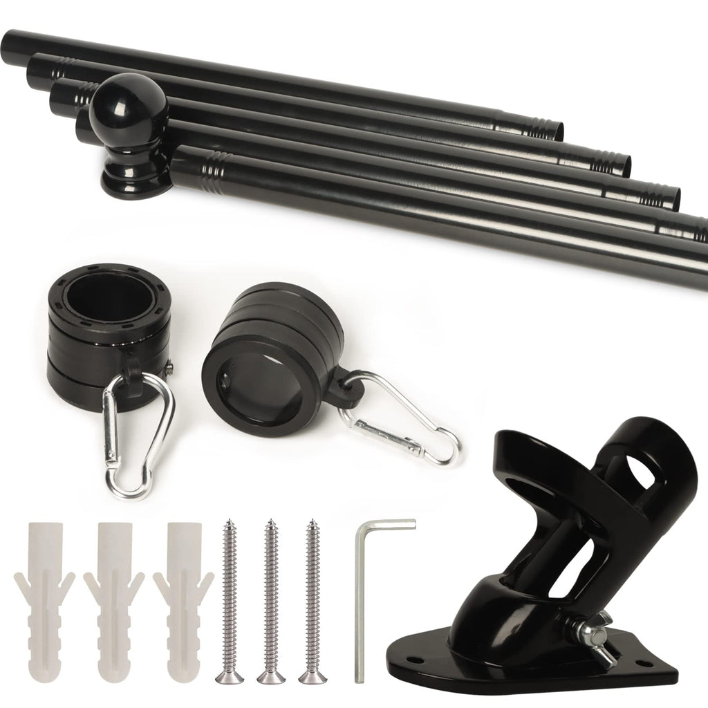 6FT Black Stainless Steel Flag Pole Kit D8621