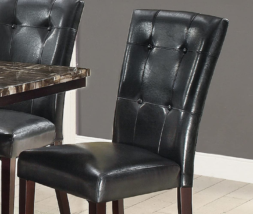 Black Faux Leather Dining Chairs Set of 2 C351
