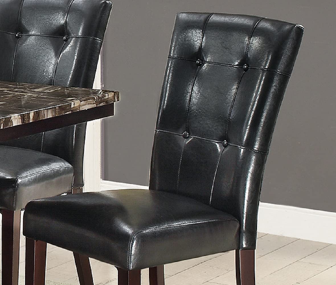 Black Faux Leather Dining Chairs Set of 2 C351