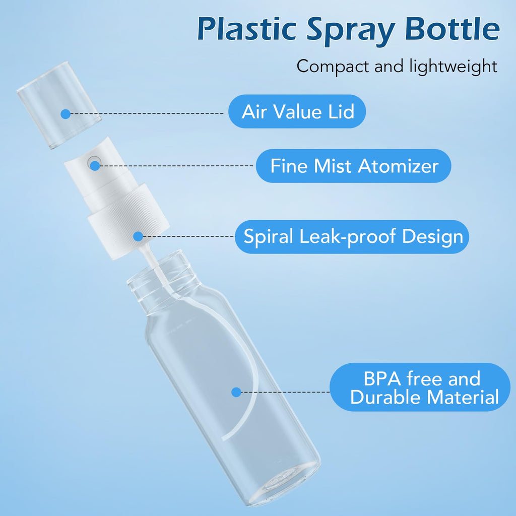 Clear 2.7oz 6 Pack Mini Spray Bottles B85380