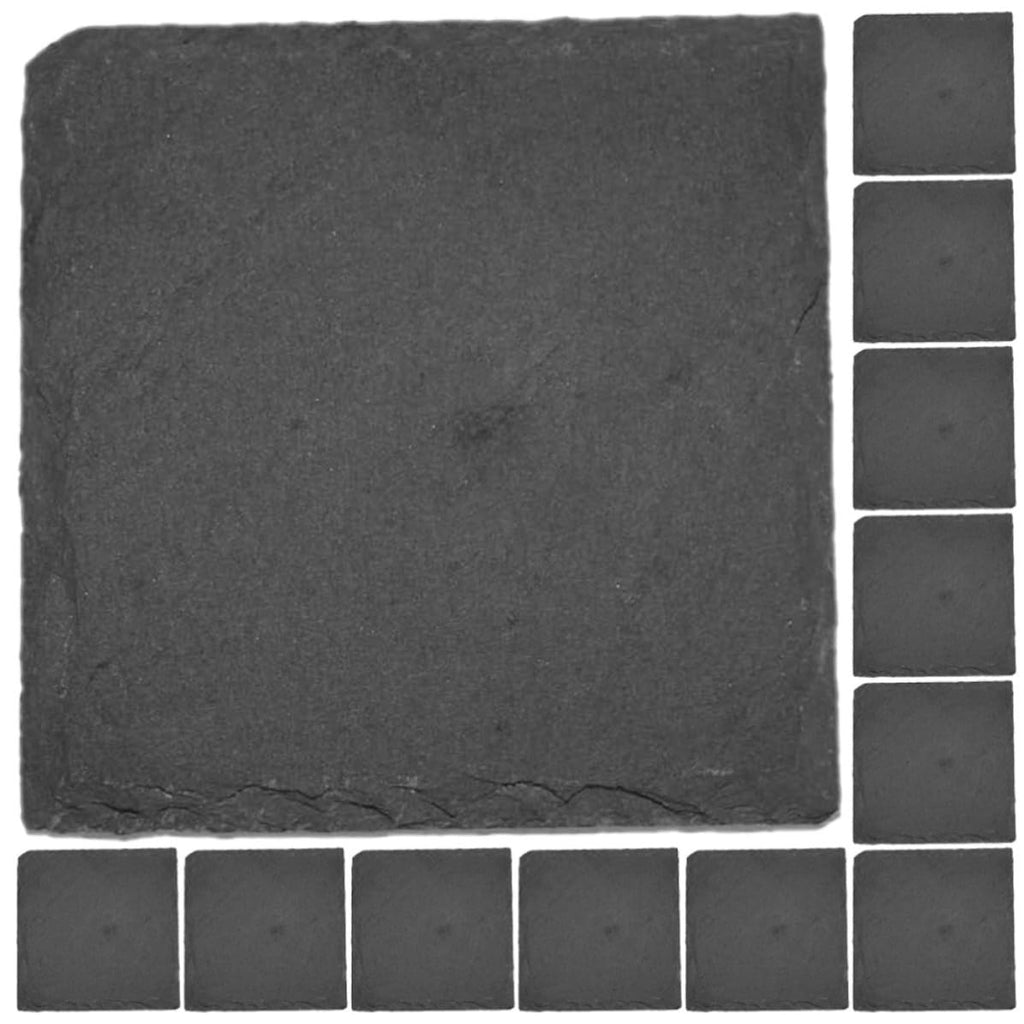 12 Pc Natural Stone Square Drink Coasters V390