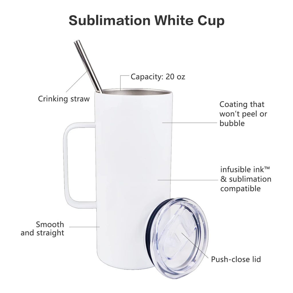 20oz Sublimation Skinny Tumbler with Handle & Coffee Mug U350