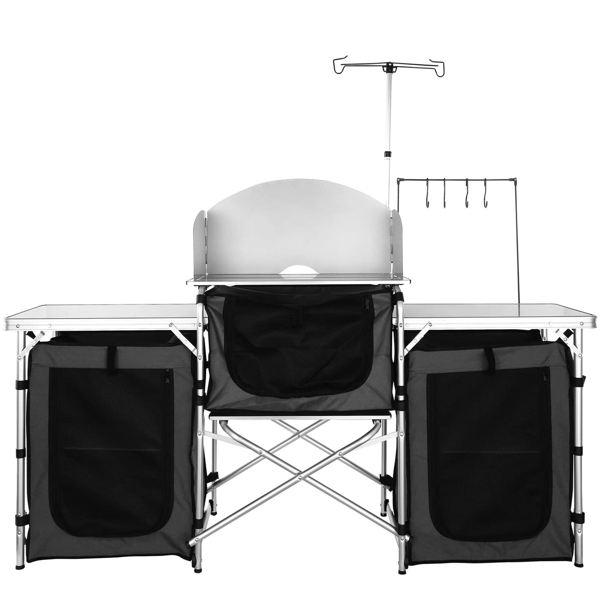 Folding Aluminum Camping Kitchen Table with Storage Bag H92984