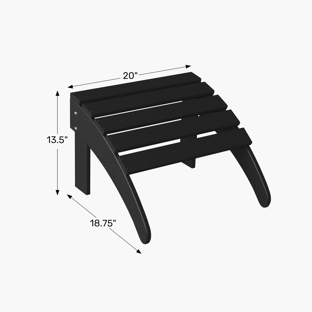 White All Weather Poly Lumber Adirondack Ottoman H70231
