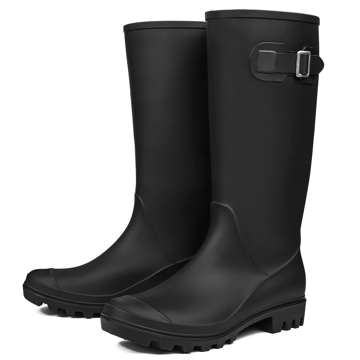 Women's Tall Waterproof Rubber Wide Calf Rain Boots M263