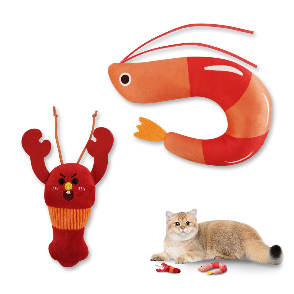 2 Pcs Catnip Plush Cat Toys with Bells V271210