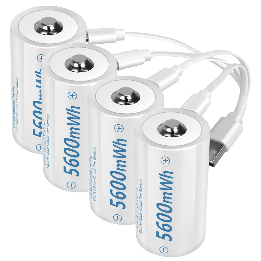 Rechargeable Lithium D Batteries 4 Pack P989320