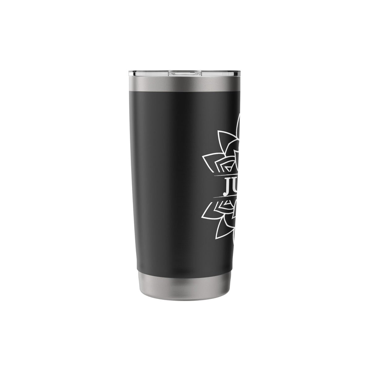 Black White Stainless Steel Insulated Travel Mug F6328