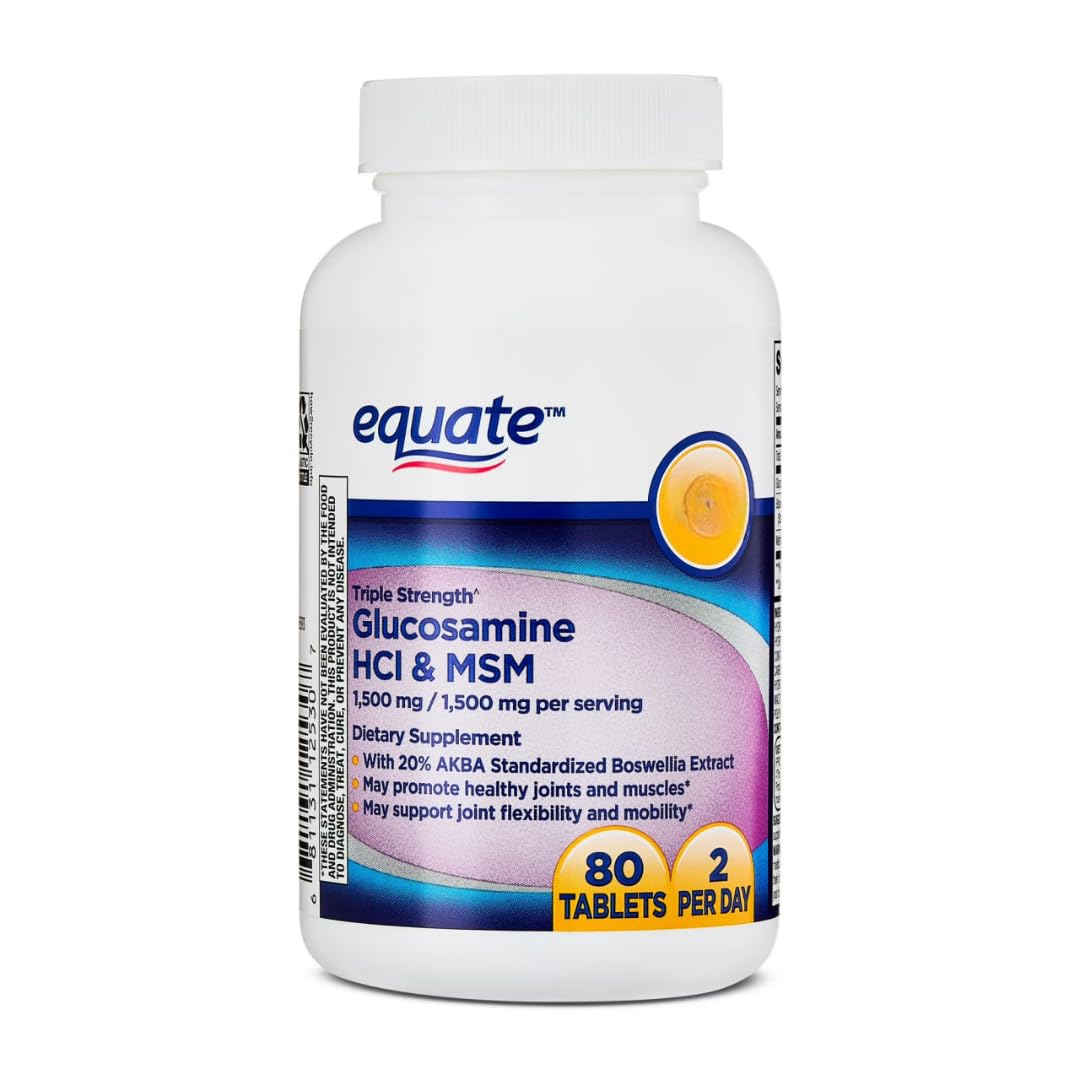 Glucosamine 1500mg MSM 1500mg Boswellia Extract Tablets, 80 Count F696609