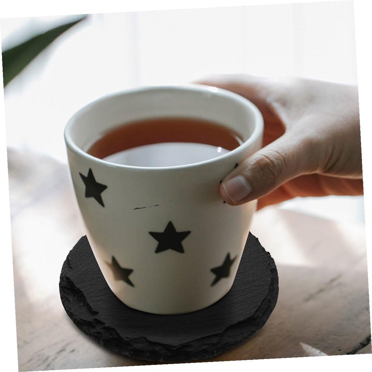 6pcs Stone Coasters Set with Non Slip Bottom C46989