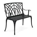 38" Black Metal Outdoor Bench M841725