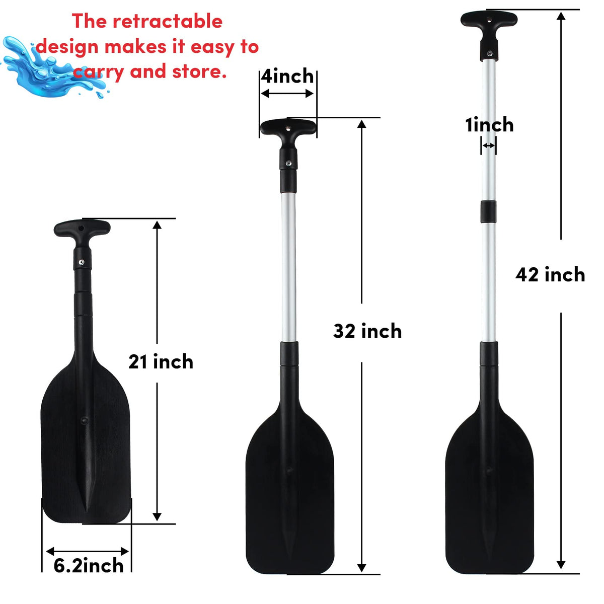 Telescoping Boat Paddle Collapsible Oar 2 Pack X74945