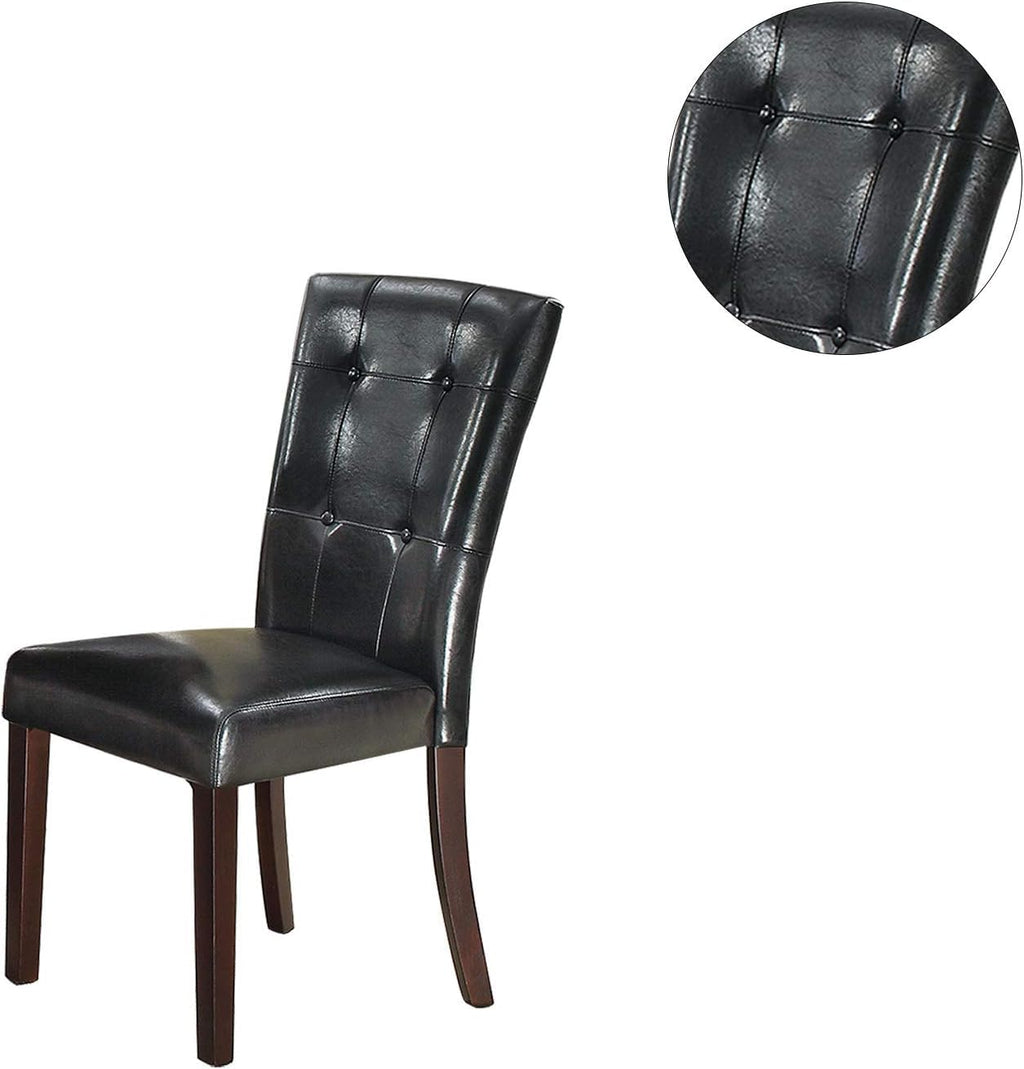 Black Faux Leather Dining Chairs Set of 2 C351