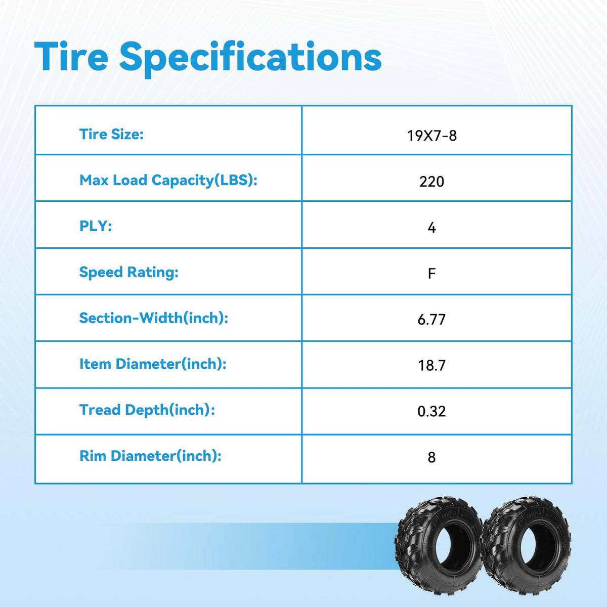 19x7-8 Tubeless Tire S386