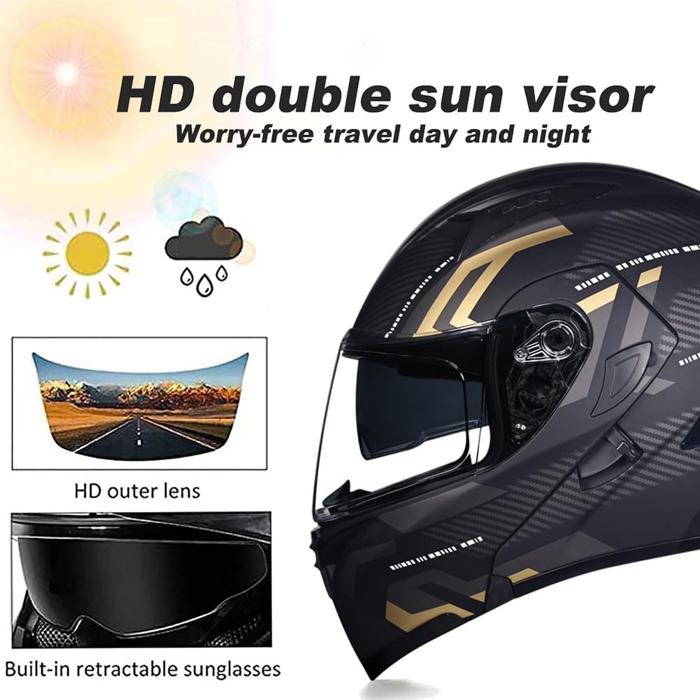 DOT Approved Flip Up Full Face Modular Motorcycle Helmet with Dual Visor Z2795