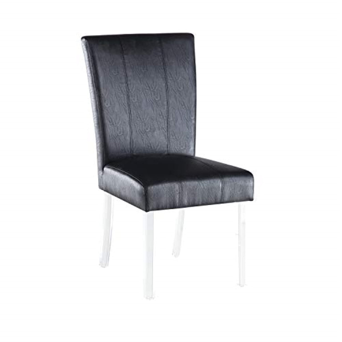 Black Faux Leather Side Chair Set of 2 Z732934