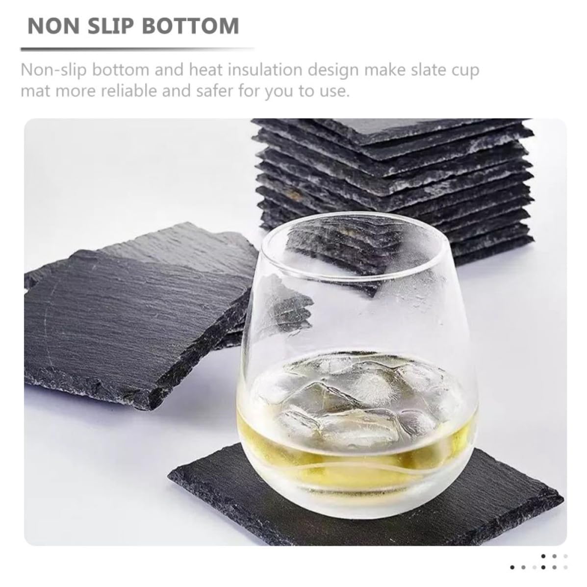 12pcs Natural Stone Square Coasters Set S8975