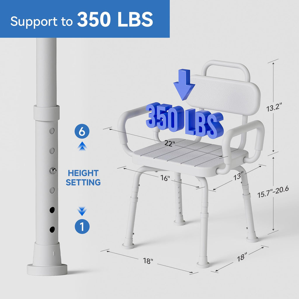 Swivel Shower Chair with Back and Arm V803270