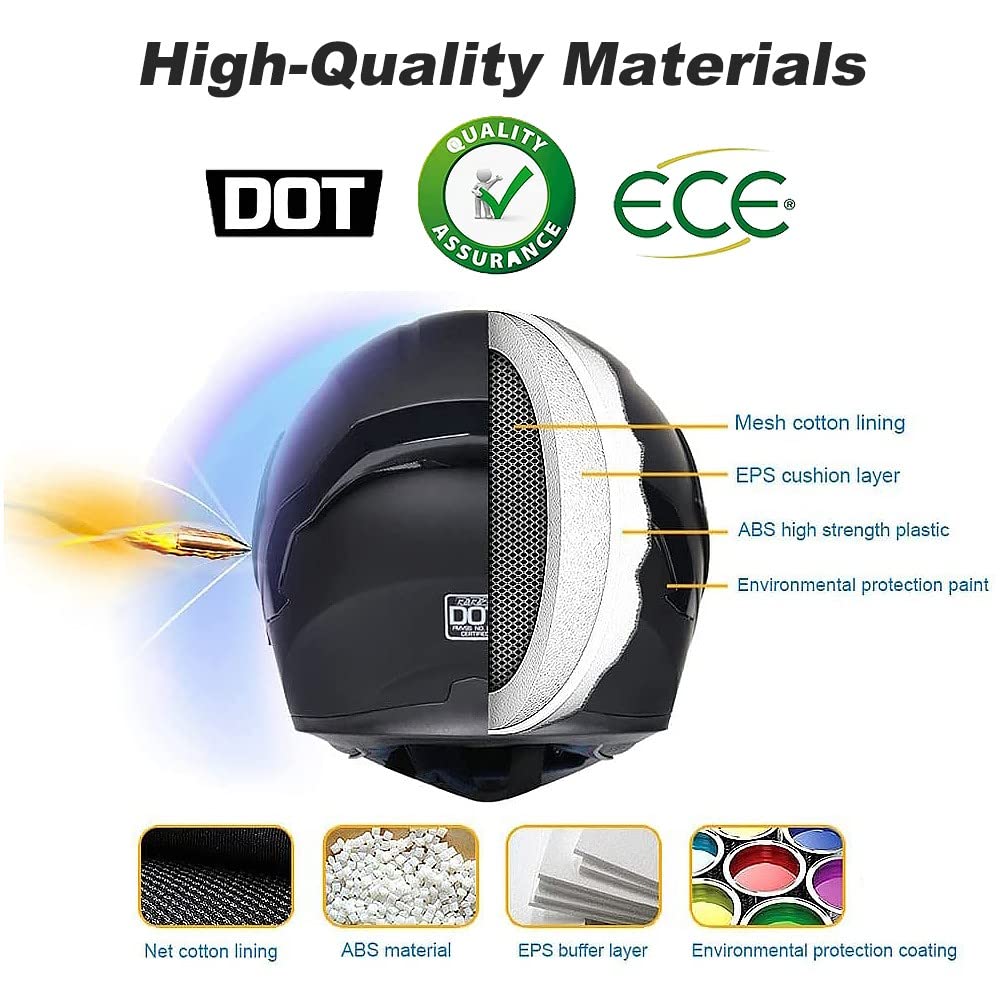DOT Approved Flip Up Full Face Modular Motorcycle Helmet with Dual Visor Z2795