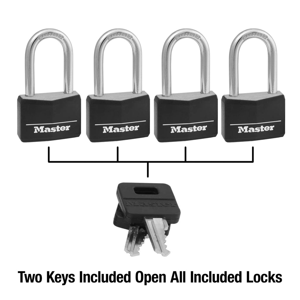 Aluminum Padlock with Key, 4 Pack L76817