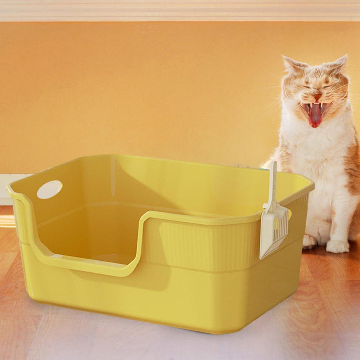 Open Top Cat Litter Tray with Frame PP V36606