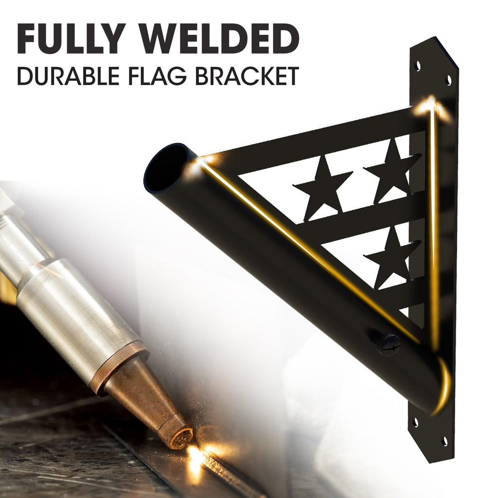 Flag Pole Heavy Duty Iron Weather Resistant Mounting Brackets Y752708
