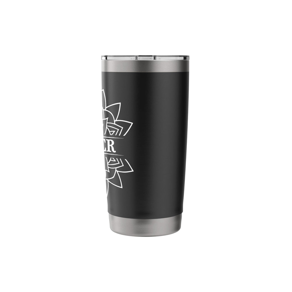 Black White Stainless Steel Insulated Travel Mug F6328